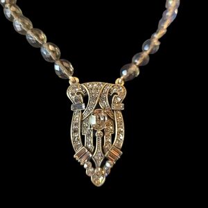 Heidi Daus Art Deco Style Silver Crystal Necklace